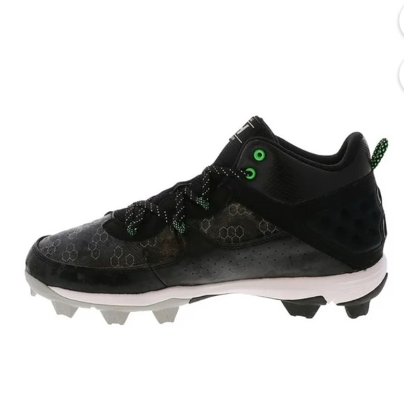 Under Armour MENS HARPER 8 MID RM BASKETBALL SHOE Black and Green Cleats 9 NEW - Picture 5 of 10